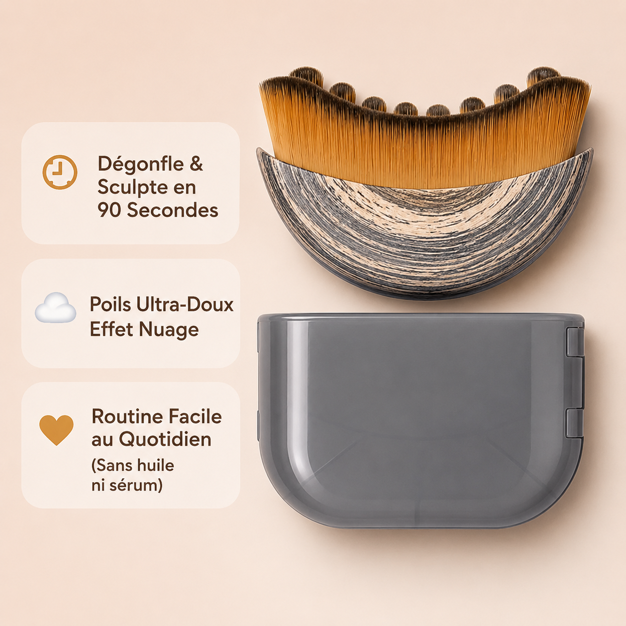 Brosse Lymphatique Visage — Finis le visage bouffi au réveil en 90 secondes